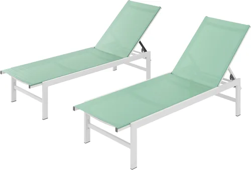 Miniatura 15 de Vexwalx Sillón para exteriores para piscina, tumbonas de aluminio con sillón reclinable de 5 posiciones, silla de patio para patio trasero, junto a