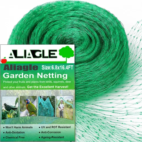 Red de jardín, red para pájaros de 6.8 x 16.4 pies para protección de plantas de jardín, malla fina reutilizable para árboles frutales, plantas
