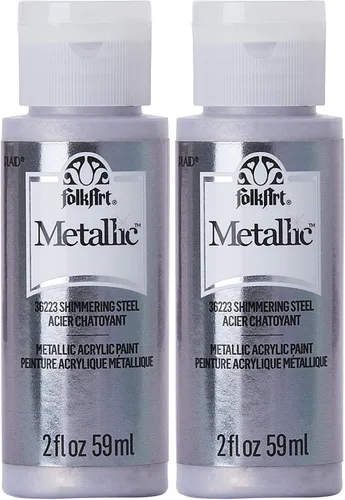 Miniatura 39 de FolkArt Pintura Acrílica Metálica para Manualidades, Fucsia Chispeante 60 ml Pintura Premium con Acabado Metálico, Perfecta para Aplicar Fácilmente