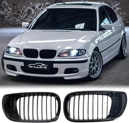 Miniatura 17 de Parrilla E90 – Rejilla negra de riñón individual compatible con BMW serie 3 E90 2009-2011 323i 328i 328xi 335d 335i 335xi Sedan LCI, E91 328i 328xi