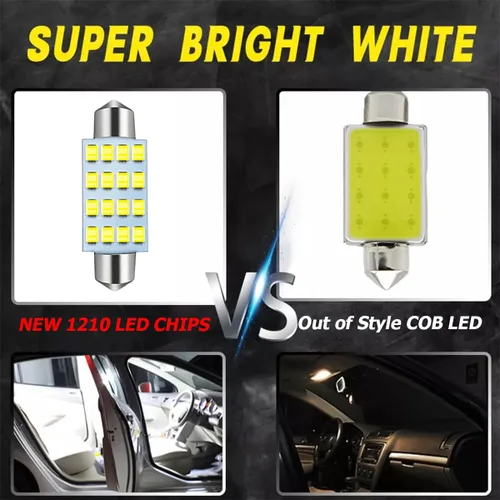 Miniatura 3 de AUCELI 42 piezas de bombillas LED para coche, juego de luces interiores de auto, bombilla de repuesto súper brillante T10 de 31 mm 36 mm 41 mm