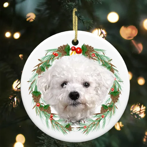 Miniatura 17 de Colgante de perro esquimal americano de 3 pulgadas para decoración de árbol de Navidad, bonito adorno de día festivo para cachorros, regalos