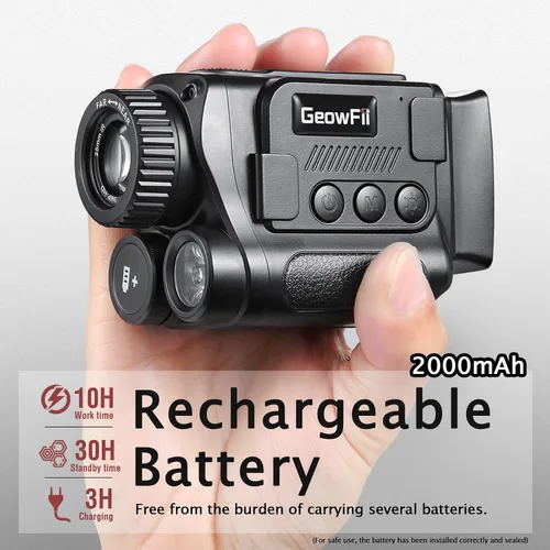 Miniatura 6 de GeowFiiTech - Monocular de visión nocturna, gafas de visión nocturna digitales infrarrojas 4K con IR de 850nm, foto de 40M y video 4K, rango de 984