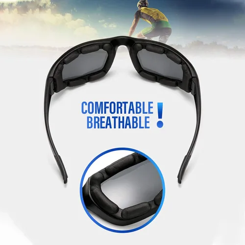 Miniatura 4 de Peciees - Gafas de sol para montar en motocicleta, 4 unidades, para exteriores 4 lentes negro-blanco