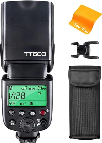 GODOX TT600 2.4G Flash inalámbrico, GN60, 1/8000s HSS, 230 destellos de potencia completa, 0.1-2.6s Reciclar, para Canon, Nikon, Pentax, Olympus y