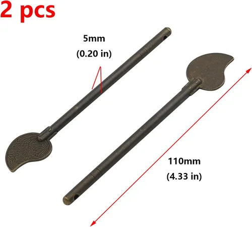 Miniatura 2 de Antrader Pasador de bloqueo de bronce, 4.3 in, forma de hoja de metal para el hogar, estilo retro, pestillo de llave de gabinete, pasador de bloqueo