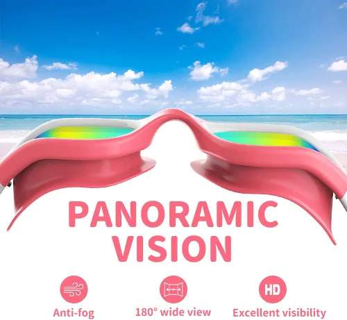 Miniatura 5 de ZIONOR Gafas de natación para niños, paquete de 2 gafas de natación polarizadas G1MINI para niñas/niños