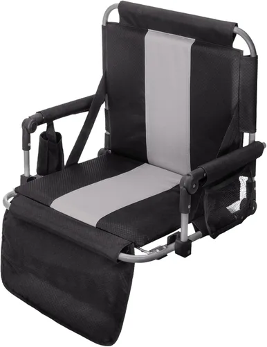 GREEN PARTY Asiento de estadio para gradas portátil, silla de estadio plegable para exteriores con reposabrazos, soporte para la espalda,