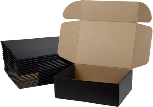 Miniatura 10 de Cajas de envío de 6x4x2 pulgadas, paquete de 25, cajas de embalaje de cartón corrugado para pequeñas empresas, negras