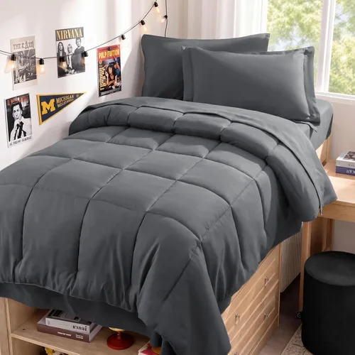 Miniatura 57 de JOLLYVOGUE Juego de edredón individual XL, cama ultrasuave en una bolsa, tamaño individual XL, 5 piezas, juego de ropa de cama certificado Oeko-TEX