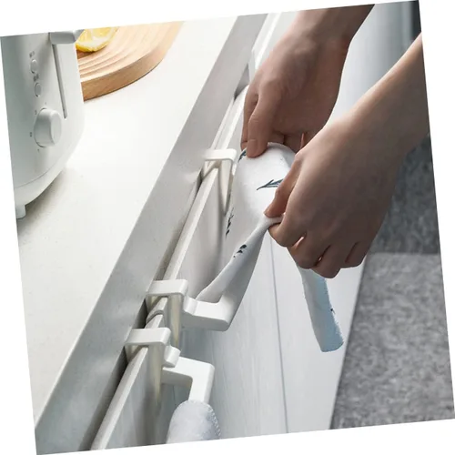 Miniatura 6 de Zerodeko Toallero de baño, barra de platos, estante de plástico para toallas, estante para colgar, 2 piezas, material ABS, soporte para toallas