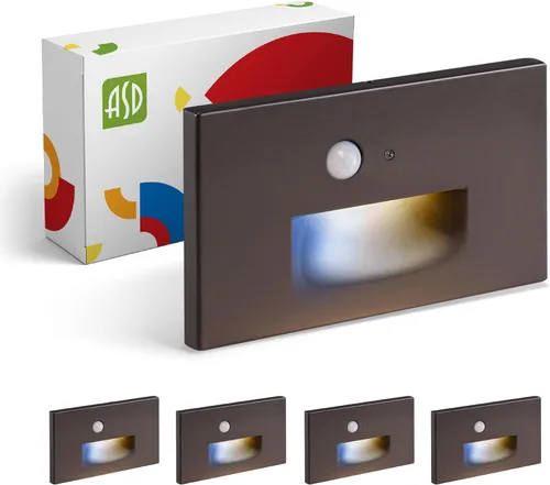 Miniatura 17 de ASD LED Luminaria de Escalera Empotrada, Iluminación de Pasada al Aire Libre del Atardecer al Amanecer 3CCT, Sensor de Movimiento, Fotocélula