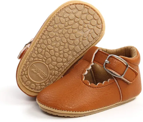 Miniatura 131 de RVROVIC Mocasines de princesa para bebé, zapatos brillantes de Mary Jane, zapatos de cuna de suela suave y ligera de primera calidad, zapatos