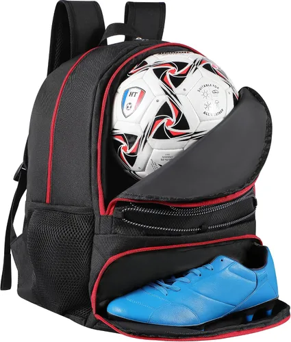 Miniatura 17 de Mochila de baloncesto para hombres y mujeres con compartimento para pelota y zapatos, capacidad de 30L, ligera y transpirable, mochila de fútbol