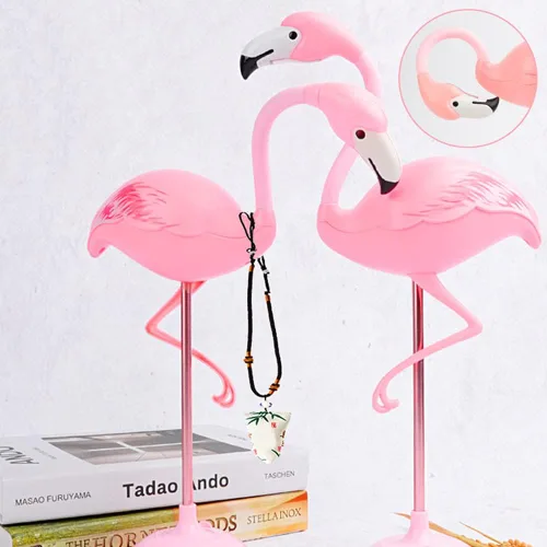 Miniatura 5 de Fantasee Lámpara de escritorio de flamenco, lámpara de mesita de noche USB, luz nocturna táctil regulable para niños, niños, estudiantes