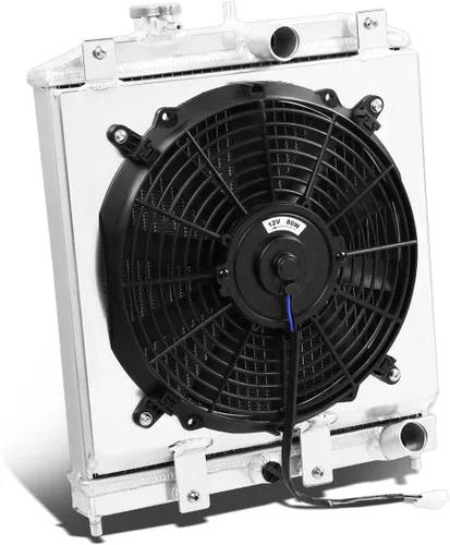 Miniatura 11 de DNA Motoring RA+FS-MM98-2 Radiador de doble núcleo de 2 filas con cubierta de ventilador para Mazda Miata MX-5 98-05, metálico