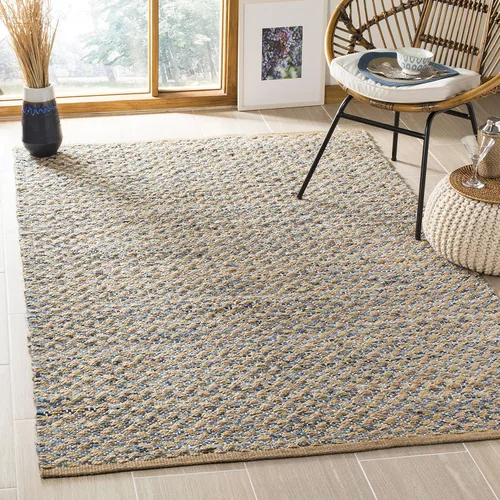 Miniatura 10 de SAFAVIEH Alfombra de área de 8 x 10 pies – Colección Cape Cod – Grande – Rojo y natural, yute trenzado hecho a mano, ideal para sala de estar