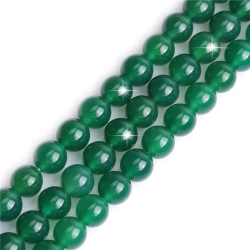 Miniatura 12 de GEM-Inside - Cuentas redondas de ágata de ónix azul claro natural de 0.394 pulgadas (0.394 in) con agujero grande para hacer joyas, suministros