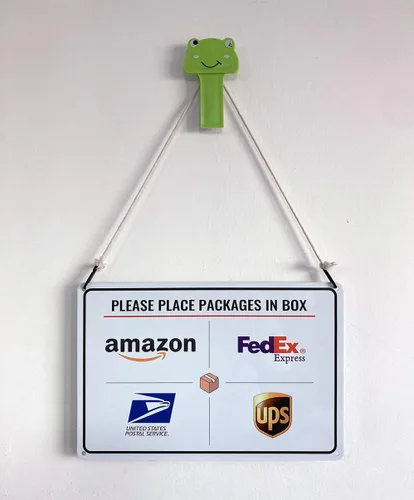 Miniatura 3 de Bestylez - Por favor coloque los paquetes en la caja, señal de entrega para uso en exteriores de 30 x 20 cm (025)