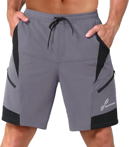 Sportneer Pantalones cortos de ciclismo para hombre 3D acolchado ligero para montar en bicicleta, ciclismo, bicicleta de montaña, pantalones cortos