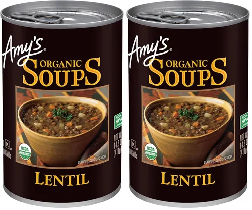 Miniatura 15 de Amy's Sopa, vegana, sin gluten, col orgánica, quinoa y lenteja roja, 14.4 onzas (paquete de 12)