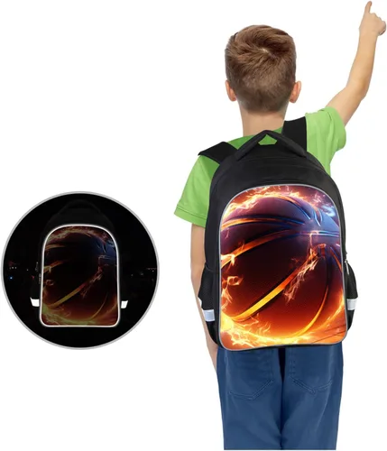 Miniatura 5 de Mochila para niños con patrón múltiple en la escuela primaria, A3-librero-baloncesto, Grande, Mochilas Daypack