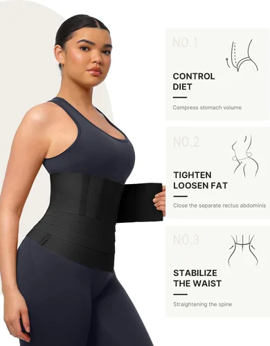 Miniatura 4 de FeelinGirl Entrenador de cintura para mujer, vendaje de agarre para abdomen, talla grande, reductor de cintura para gimnasio