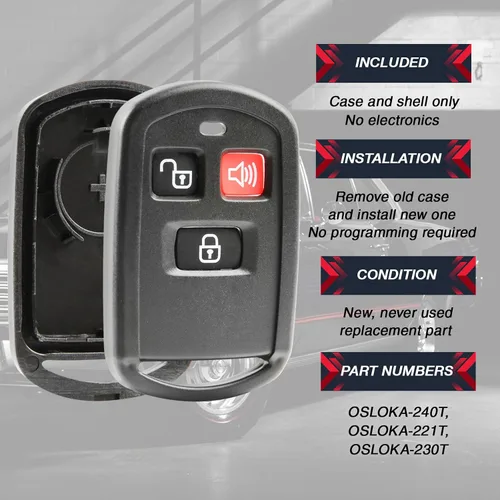 Miniatura 4 de Reemplazo para Hyundai Elantra Sante Fe 2003-2006 3 botones remoto llavero Shell Case OSLOKA-240T OSLOKA-221T OSLOKA-230T