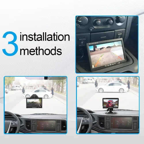 Miniatura 5 de Hikity Monitor de cámara de respaldo de vehículo de 7 pulgadas, pantalla LCD HD dividida cuádruple, monitor de automóvil para SUV, furgoneta, RV