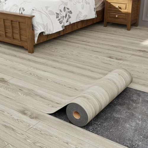 Miniatura 13 de Oxdigi Rollo de Suelo de Vinilo Despegar y Pegar 23"x 118"/19 Pies Cuadrados, Baldosas de Suelo de Vinilo Autoadhesivo Engrosado Estilo Tablones