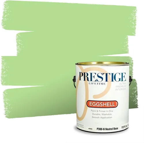Miniatura 69 de Prestige Paints - Pintura exterior e imprimación en uno, 1 galón, plano, compatibilidad comparable con el color menta «Whipped Mint» de Behr