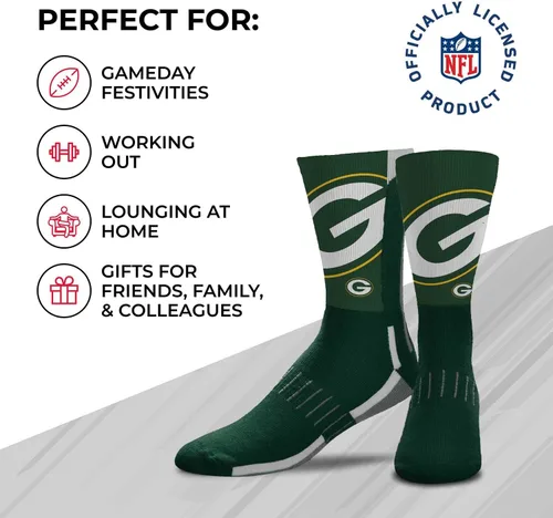 Miniatura 4 de NFL Adult Curve Socks - Game Day Apparel - Machine Washable - Warm & Cold Weather - Comfort and Style for Men &Women
