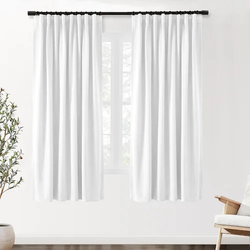 Miniatura 83 de SHINELAND Cortinas opacas cortas para ventanas de dormitorio, cortinas de baño, 45 pulgadas de largo
