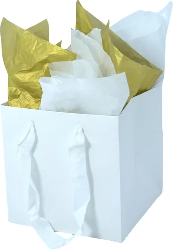 Miniatura 9 de JUNESHE Bolsas de regalo cuadradas pequeñas con papel de seda, color negro, paquete de 2, 5.9 pulgadas Bolsas de papel con asas para cumpleaños