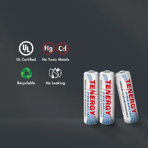 Miniatura 7 de Tenergy Baterías AA recargables de alta calidad, batería AA NiMH de alta capacidad de 2500 mAh, batería de celda AA, paquete de 120