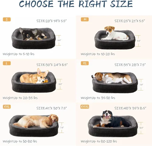 Miniatura 5 de Cama ortopédica para perros de razas medianas y grandes, sofá cama para perros con espuma de celda de huevo de alta densidad con cuatro lados