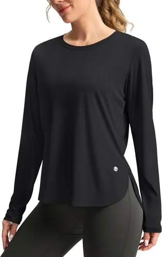 Miniatura 22 de Camisetas de sol para mujer, con protección ultravioleta FPU 50+, manga larga, ligera, de secado rápido, para entrenamiento, senderismo, para mujer
