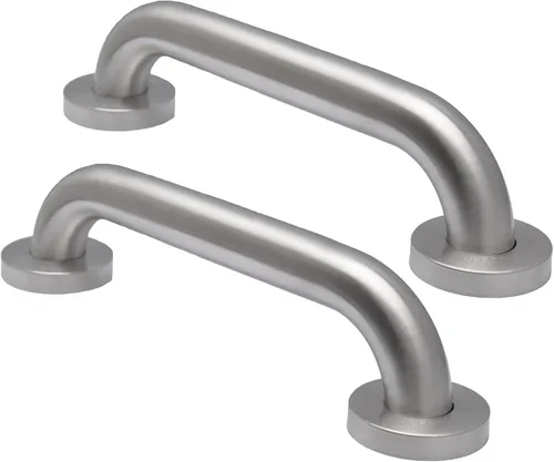 Barras de agarre de ducha de níquel cepillado de 12 x 1 1/4 pulgadas, barras de agarre de acero inoxidable para baño, bañera, inodoro, barra de