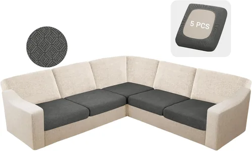 Miniatura 31 de HDCAXKJ - Fundas impermeables para cojín de sofá modular, fundas elásticas para cojín de sofá de esquina, fundas protectoras de muebles de jacquard