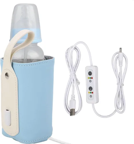 Calentador de leche portátil, calentador de biberones, calentador de biberones USB, termostato de aislamiento portátil de almacenamiento de leche