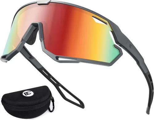 Miniatura 19 de BIRCEN Gafas de sol deportivas de béisbol para hombre: TR90 gafas de ciclismo ligeras envolventes para correr al aire libre MTB Bike
