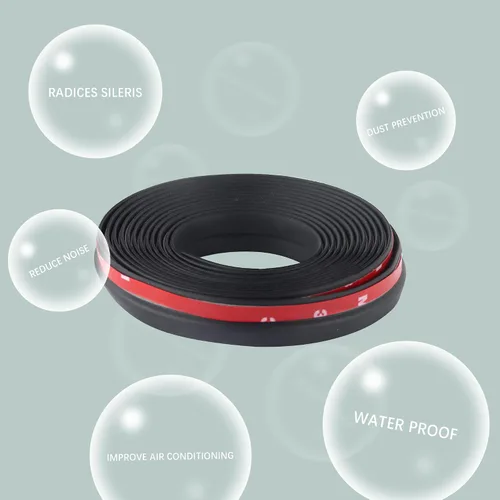 Miniatura 4 de Burlete automotriz de 13 pies, tira de sello de goma súper flexible en forma de Z para reducir el ruido y el polvo, se ajusta perfectamente a 360°