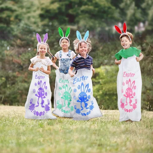 Miniatura 4 de Bolsas de carreras para juegos al aire libre para juegos de patatas, orejas de conejo, juegos de carreras de huevos y cucharas, bandas de carreras