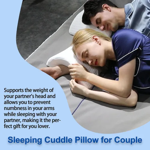 Miniatura 3 de ALEVMOOM Almohada de brazo para dormir para pareja, espuma viscoelástica, para viajes, en forma de arco, almohada en forma de U, que proporciona