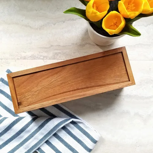 Miniatura 8 de Lipper International Caja de té de madera de acacia con 4 secciones, 12-1/2" x 4-1/8" x 3-7/8