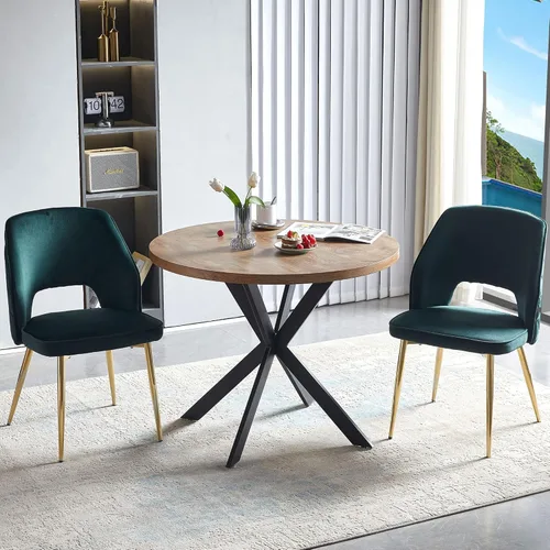 Miniatura 8 de Homedot Juego de 2 sillas de comedor, sillas de cocina modernas para el hogar, silla tapizada para sala de estar, silla lateral única con respaldo