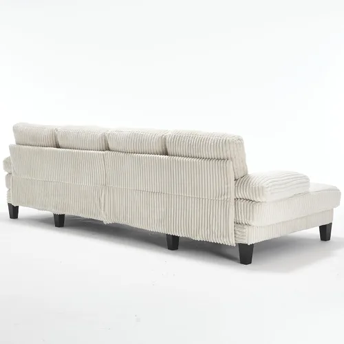 Miniatura 6 de Eafurn Sofá modular simétrico en forma de U con diván doble, moderno sofá esquinero tapizado de pana de gran tamaño, asiento profundo, cómodo sofá