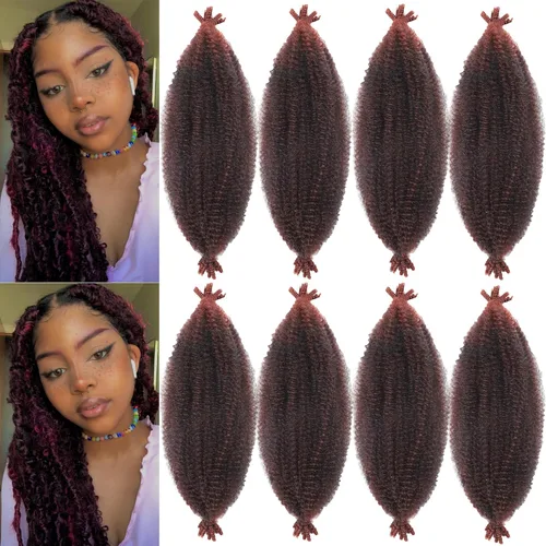 Miniatura 59 de Marley Twist - Cabello trenzado de 10 pulgadas, cabello trenzado preseparado y afro trenzado, 8 paquetes para rastas sintéticas desgastadas