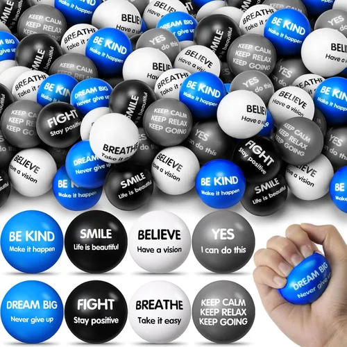 Liliful 48 bolas motivacionales para el estrés, bolas inspiradoras a granel para adultos, alivio de la ansiedad, juguetes para la ansiedad, regalos