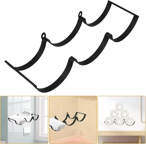 Miniatura 2 de STOBAZA Soporte para toallas de papel para baño, estante de pañuelos montado en la pared, estante decorativo para toallas de cocina
